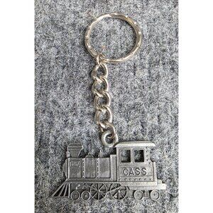 Cass Scenic Railroad Engine Keychain Metal Silver Train Design WV